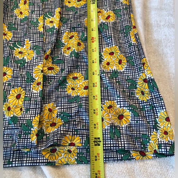 Sunflower flowy tank top, Calvin Charles black and yellow sleeveless top - Picture 2 of 7